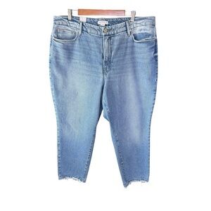 Good American - NWOT Good Petite Straight Raw Hem Plus Size Jeans Sz 16